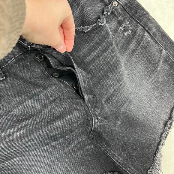 MOUSSY VINTAGE LINCOYA MINI SKIRT raw hem distressed women’s size 29 black wash - Picture 9 of 9